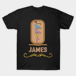 JAMES-American names in hieroglyphic letters-James, name in a Pharaonic Khartouch-Hieroglyphic pharaonic names T-Shirt